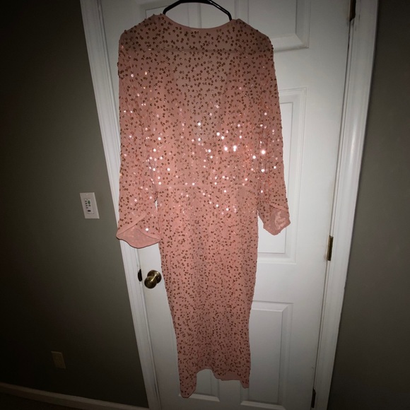 ASOS Blush Sequin Kimono Dress - Picture 3 of 6